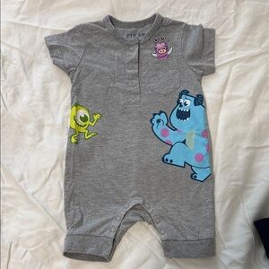 Gray Kids One Piece with Monsters Inc. Design